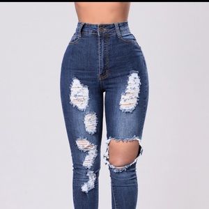 Distressed Fashion Nova jeans